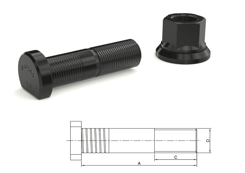BPW DORSE ÇAKMA BİJON YM. 80MM TRAPEZ
