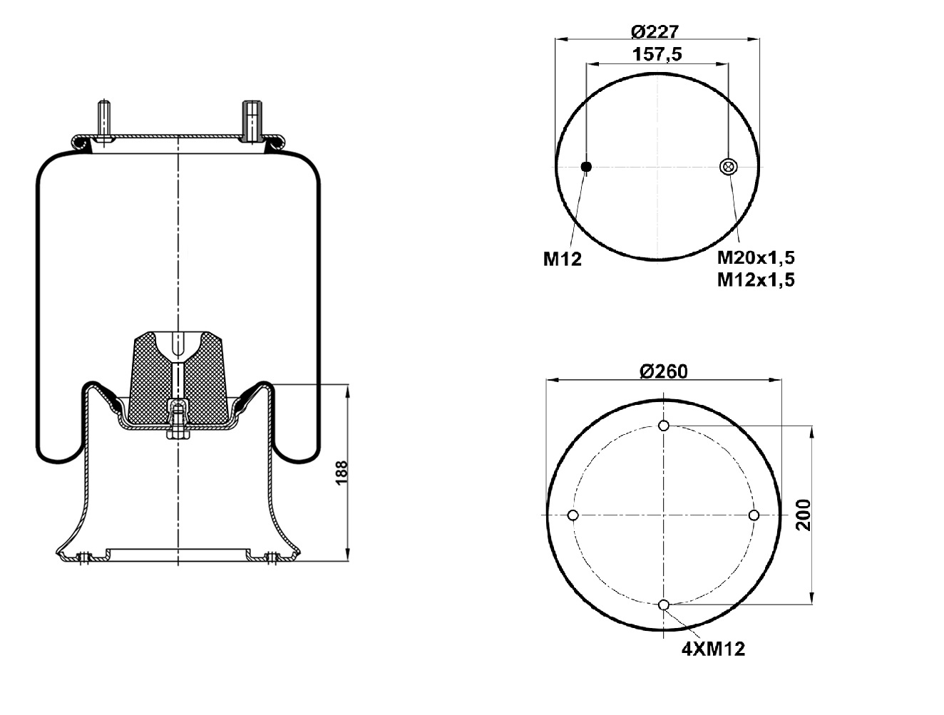KOMPLE PİSTONLU KÖRÜK ( FRUEHAUF )
