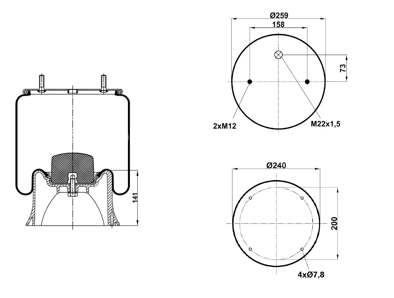 KOMPLE PİSTONLU KÖRÜK ( SAF )