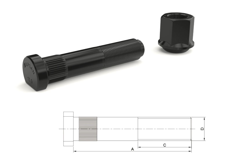 TIR DORSE ÇAKMA BİJON 110MM ÇAKMA SOMUNLU